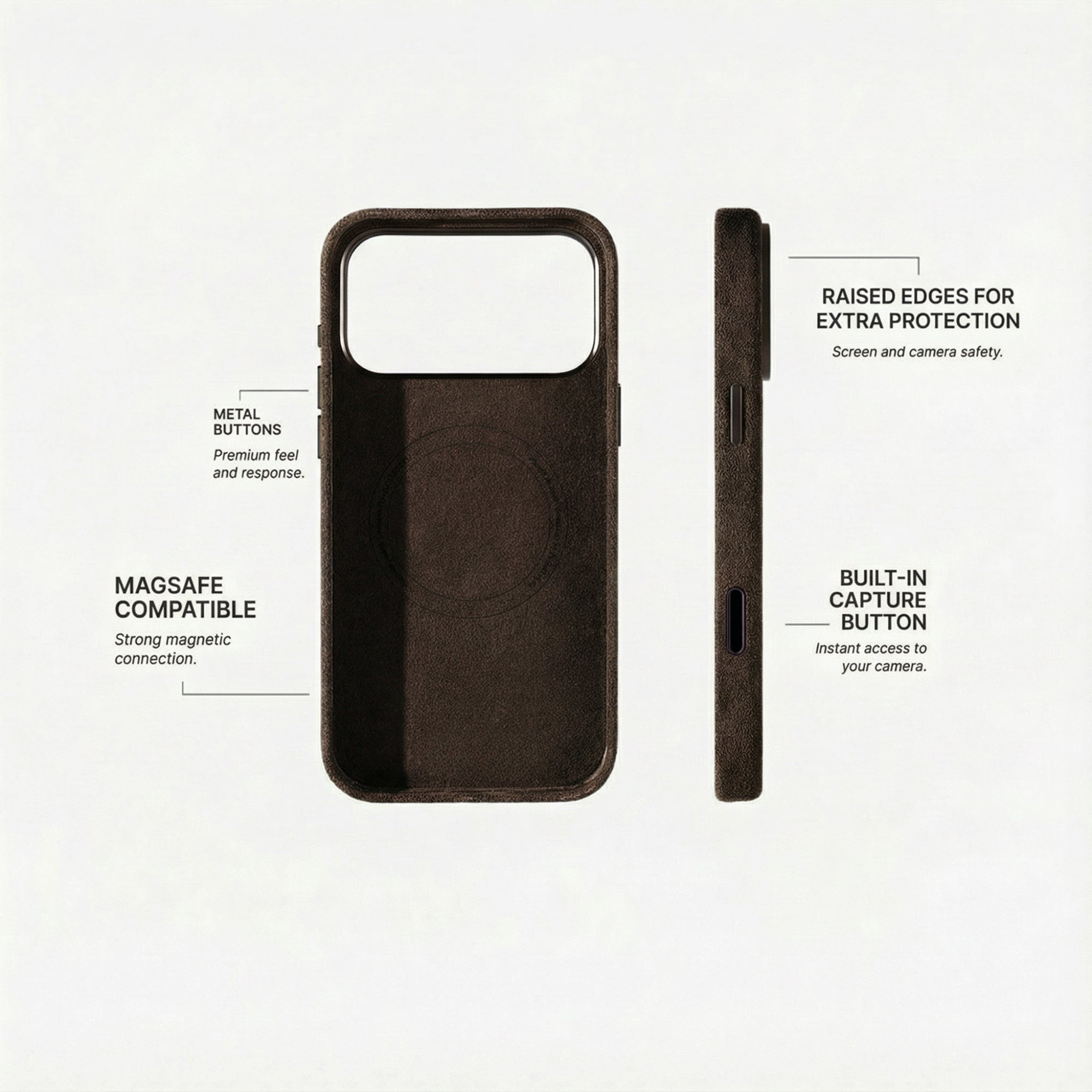iPhone 17 Pro - Alcantara Case - Chocolate Brown