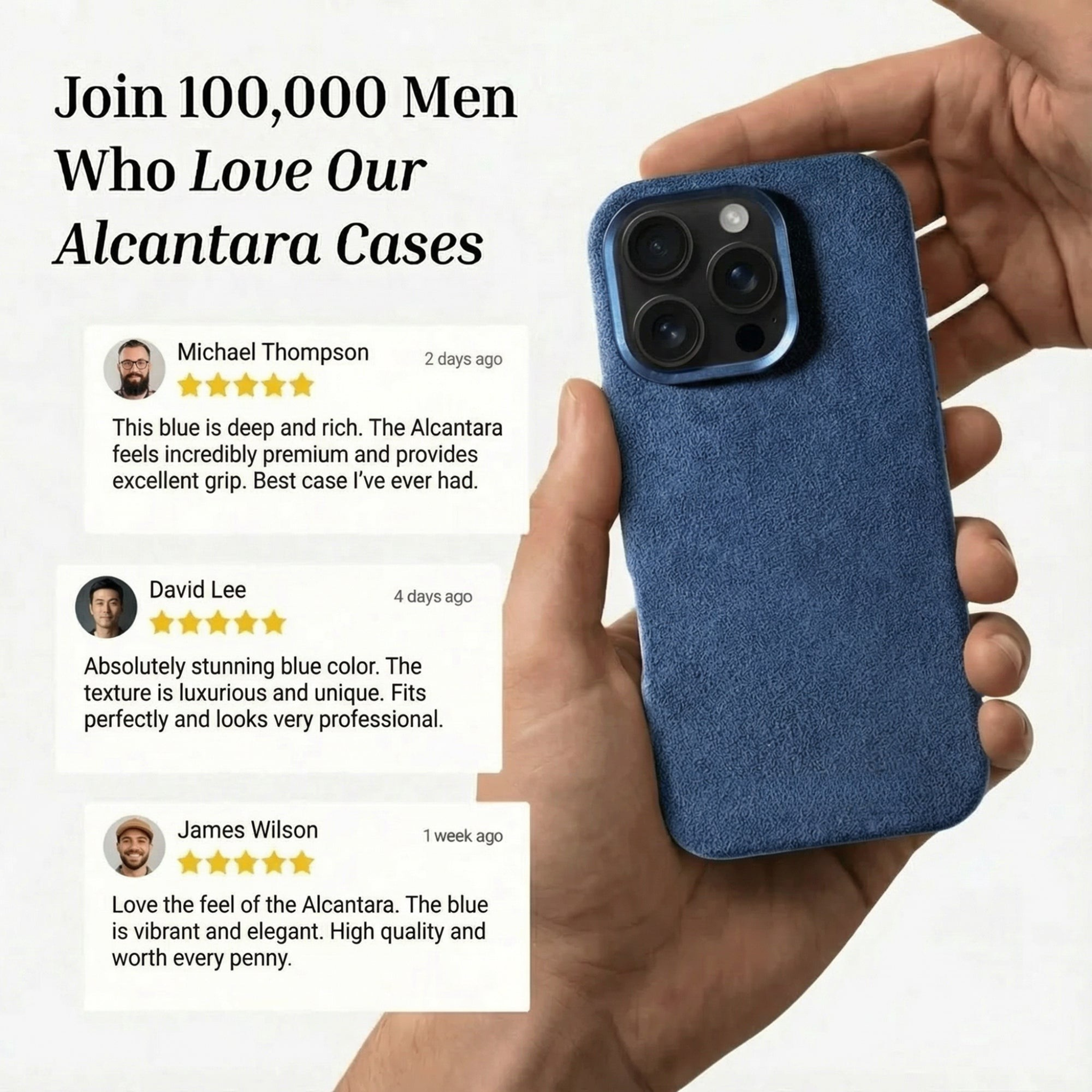 iPhone 16 Pro - Alcantara Case - Ocean blue