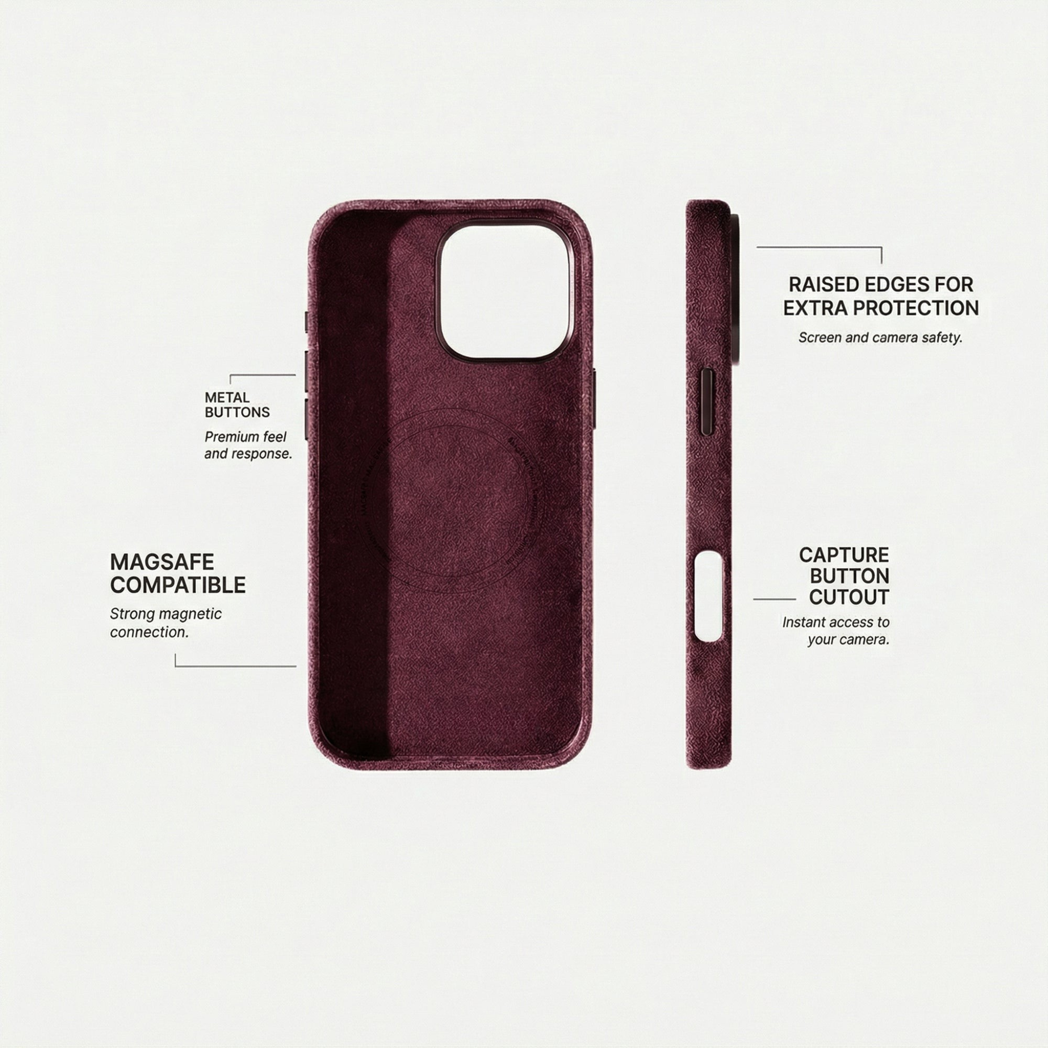 iPhone 16 Pro - Alcantara Case - Wine Red
