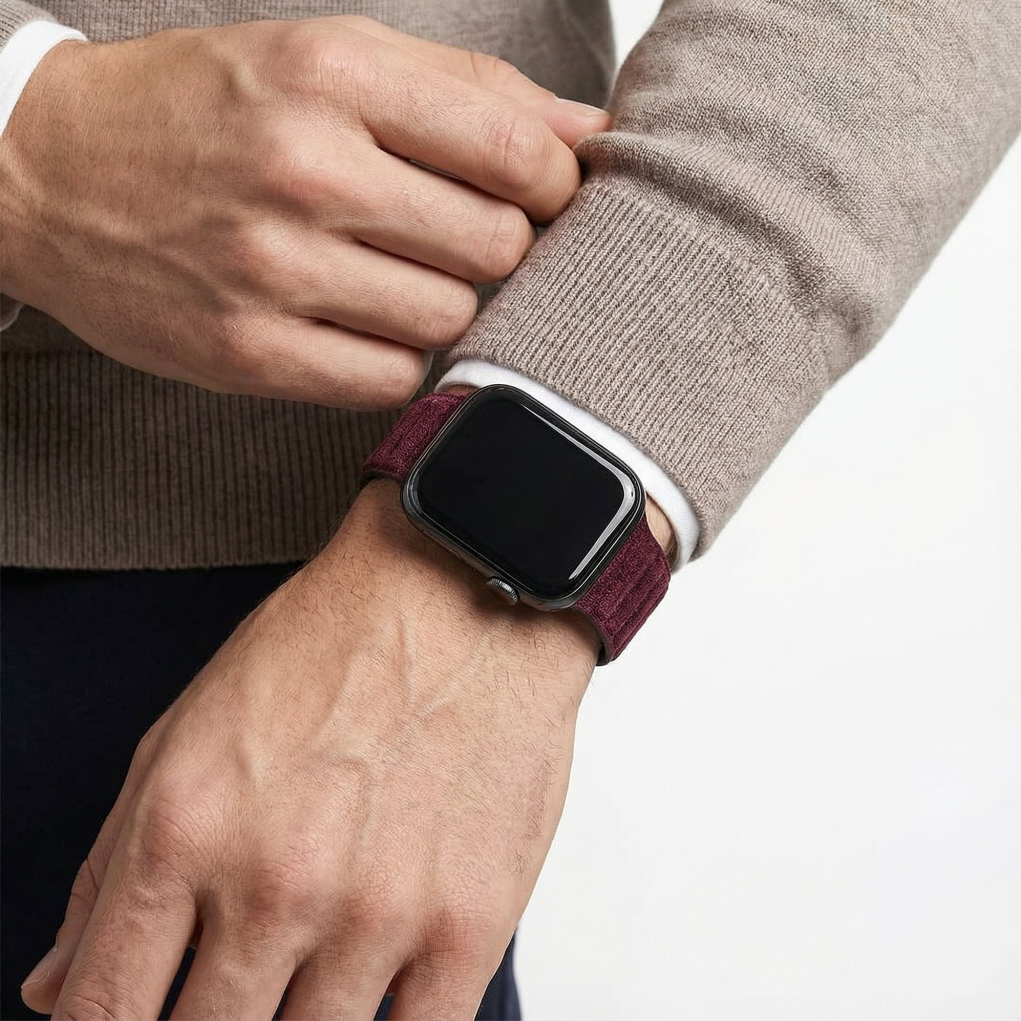 Alcantara Apple Watch Band - Wine Red - 42/44/45/46mm & Ultra (49mm)
