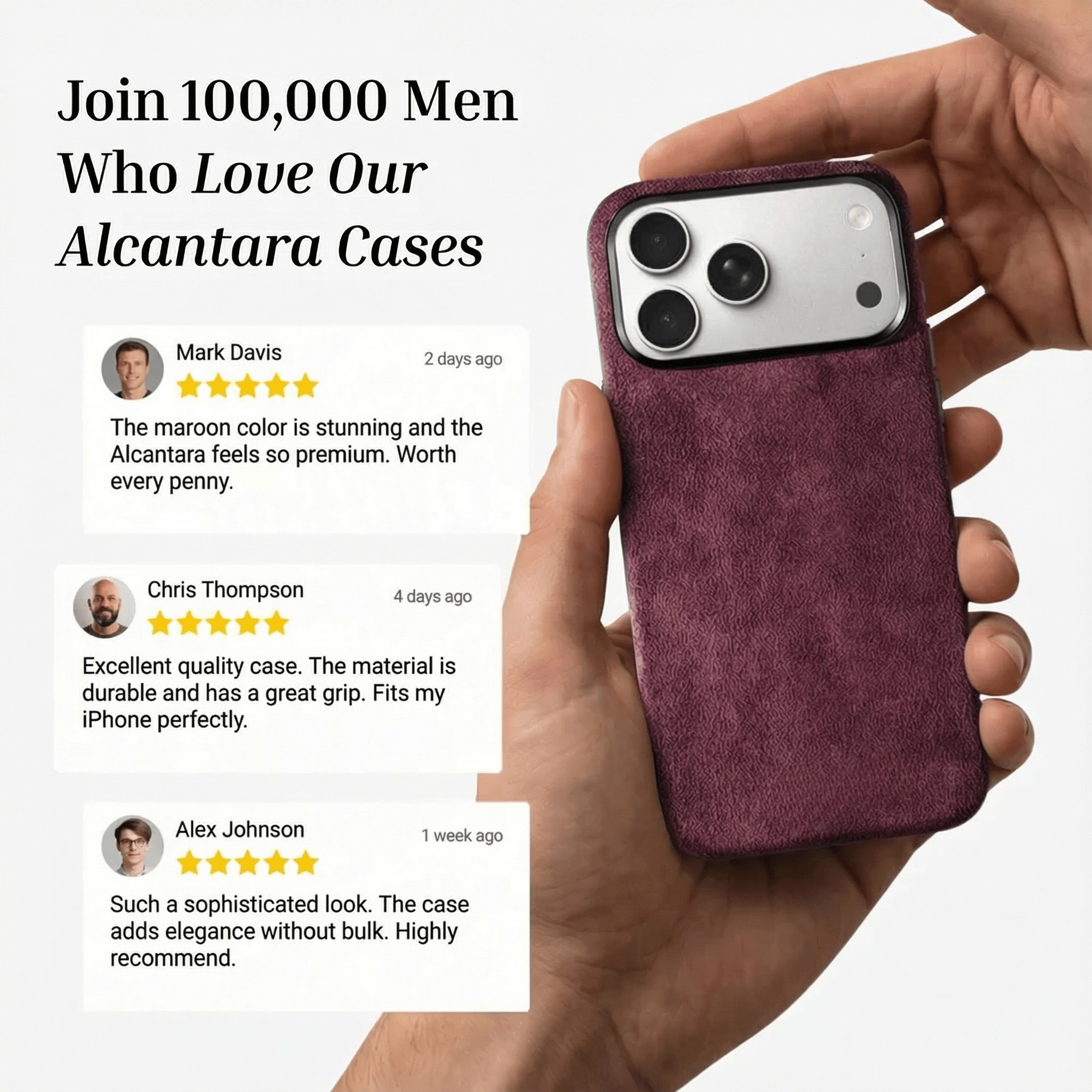 iPhone 17 Pro Max - Alcantara Case - Wine Red