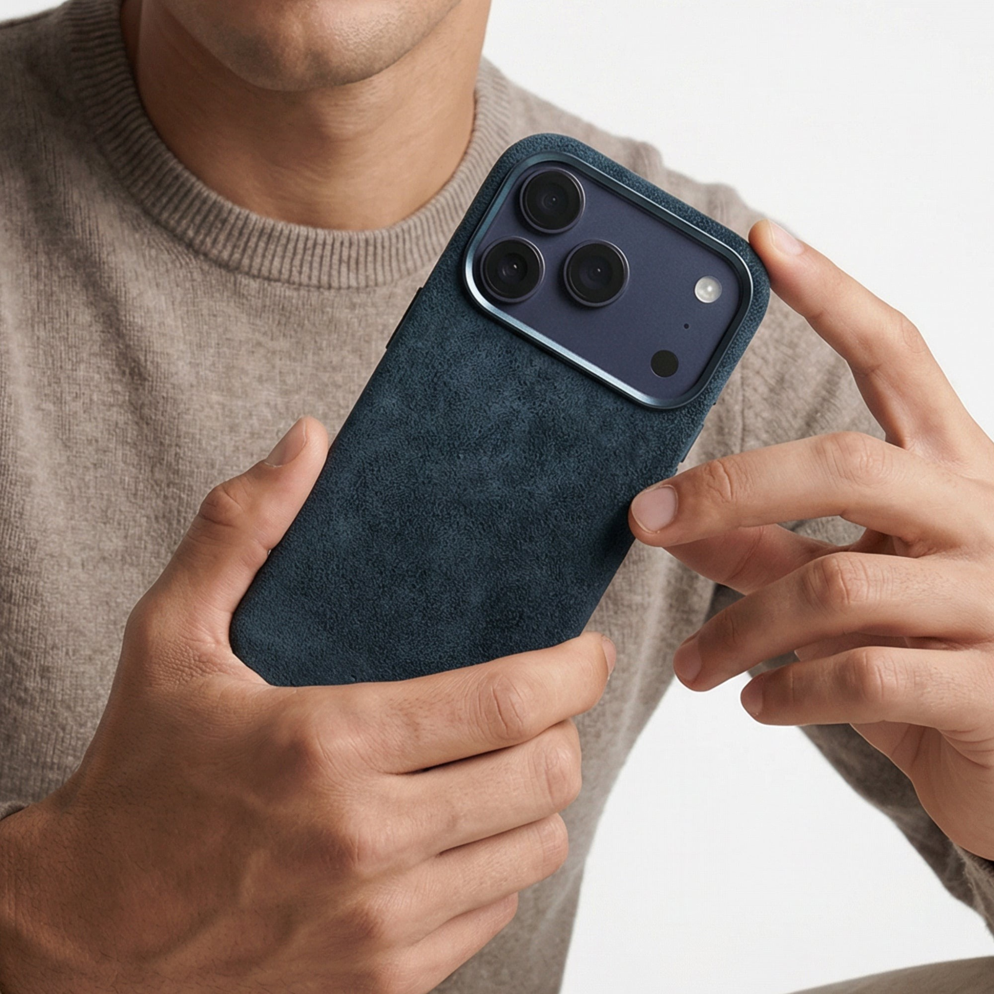 iPhone 17 Pro Max - Alcantara Case - Navy Blue
