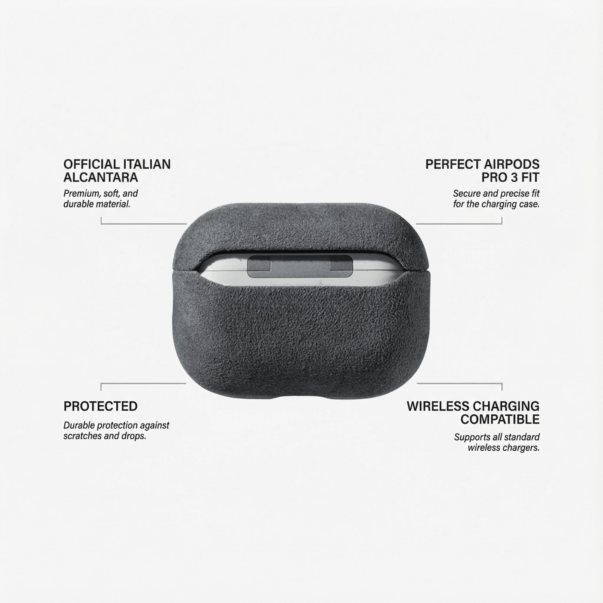 AirPods Pro (3rd generation) Alcantara Case - Space Grey