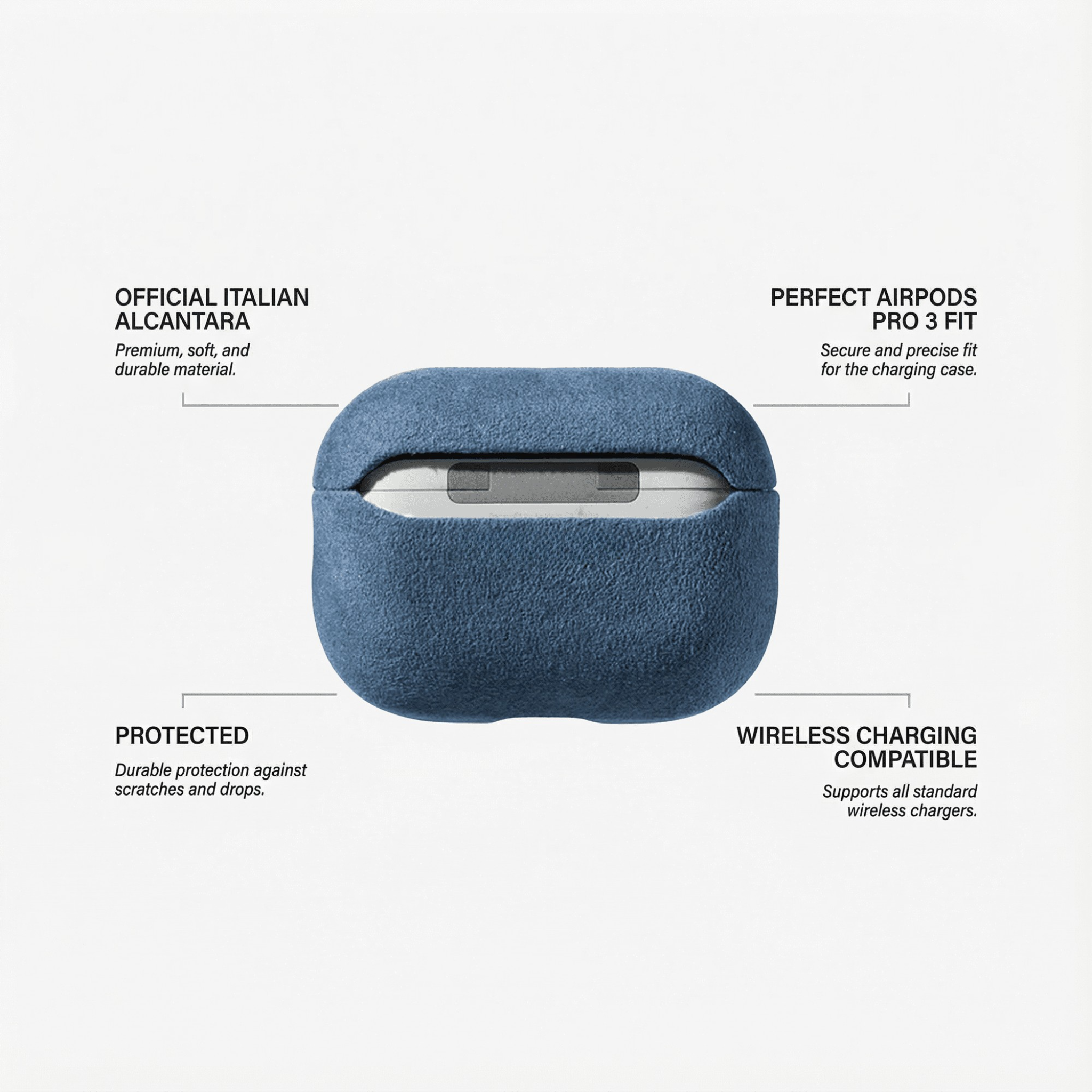 AirPods Pro (3rd generation) Alcantara Case - Ocean Blue