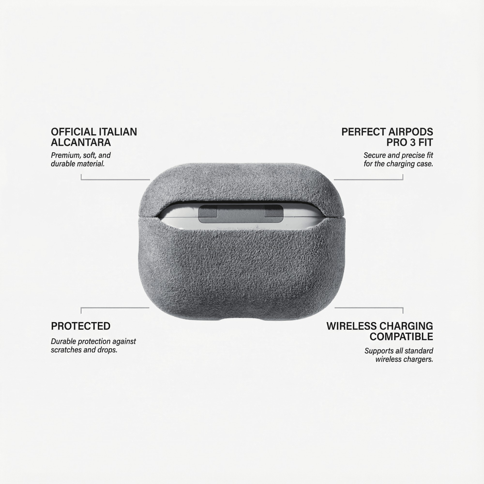 AirPods Pro (3rd generation) Alcantara Case - Nardo Gray