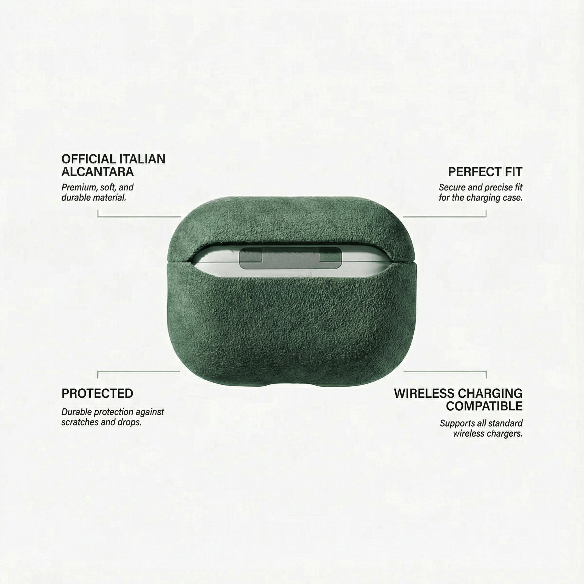 AirPods Pro (2nd Generation) Alcantara Case - Midnight Green