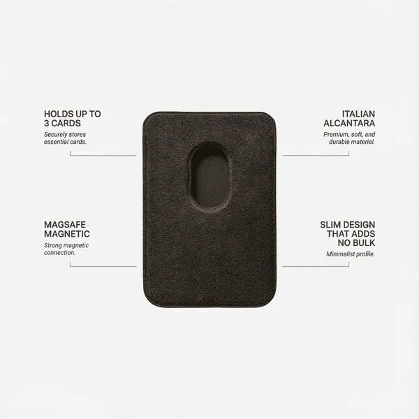 Alcantara MagSafe Wallet - Chocolate Brown