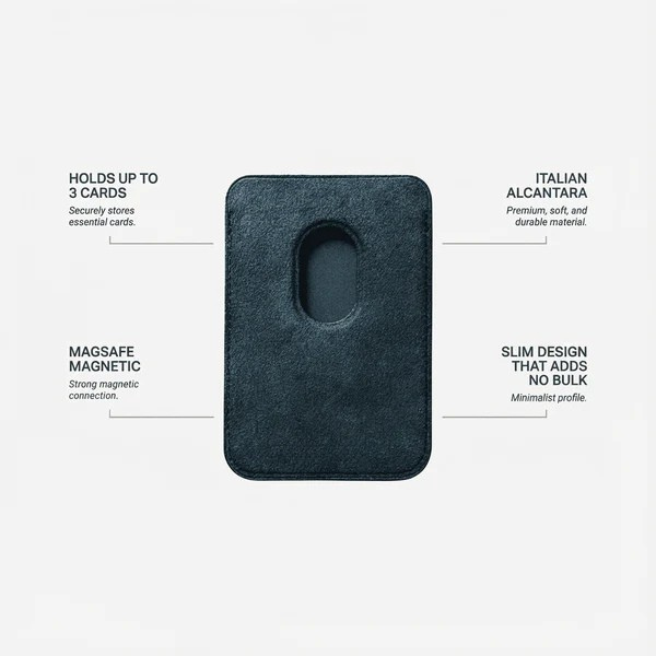 Alcantara MagSafe Wallet - Navy Blue
