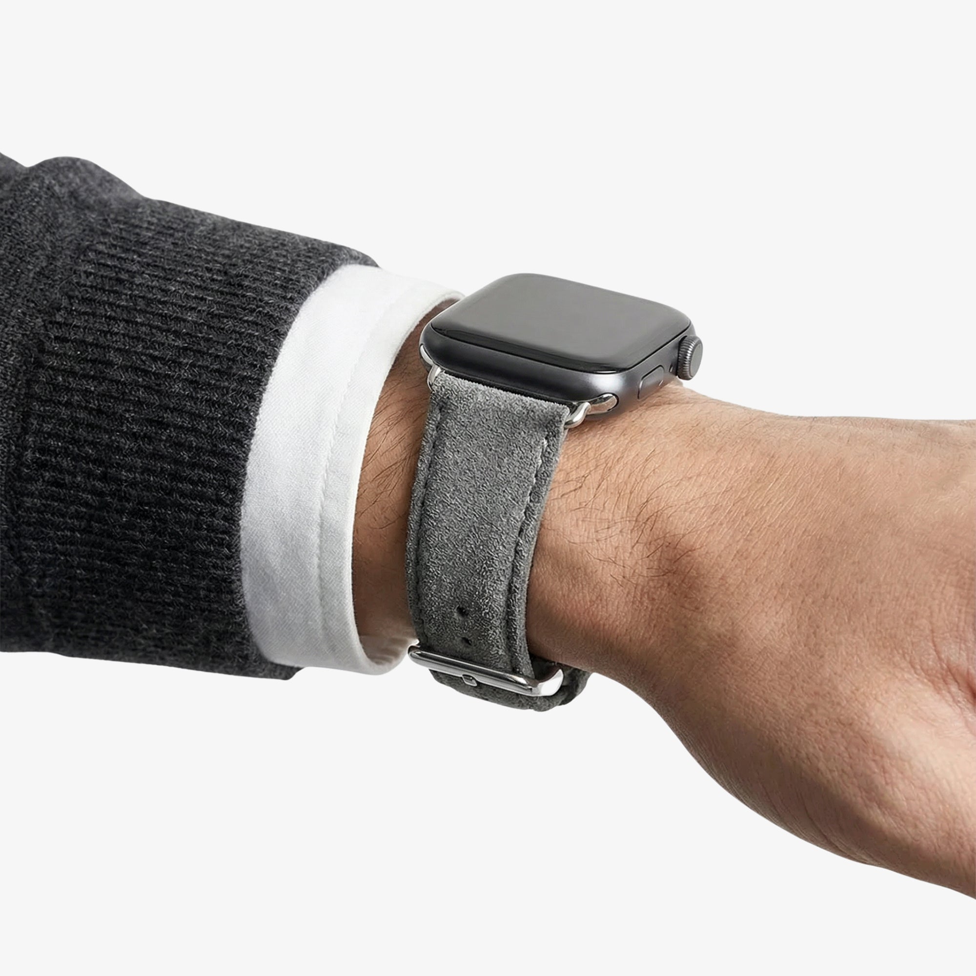 Alcantara Apple Watch Band With Buckle - Nardo Gray - 38/40/41/42mm