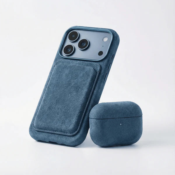 Alcantara MagSafe Wallet - Ocean Blue