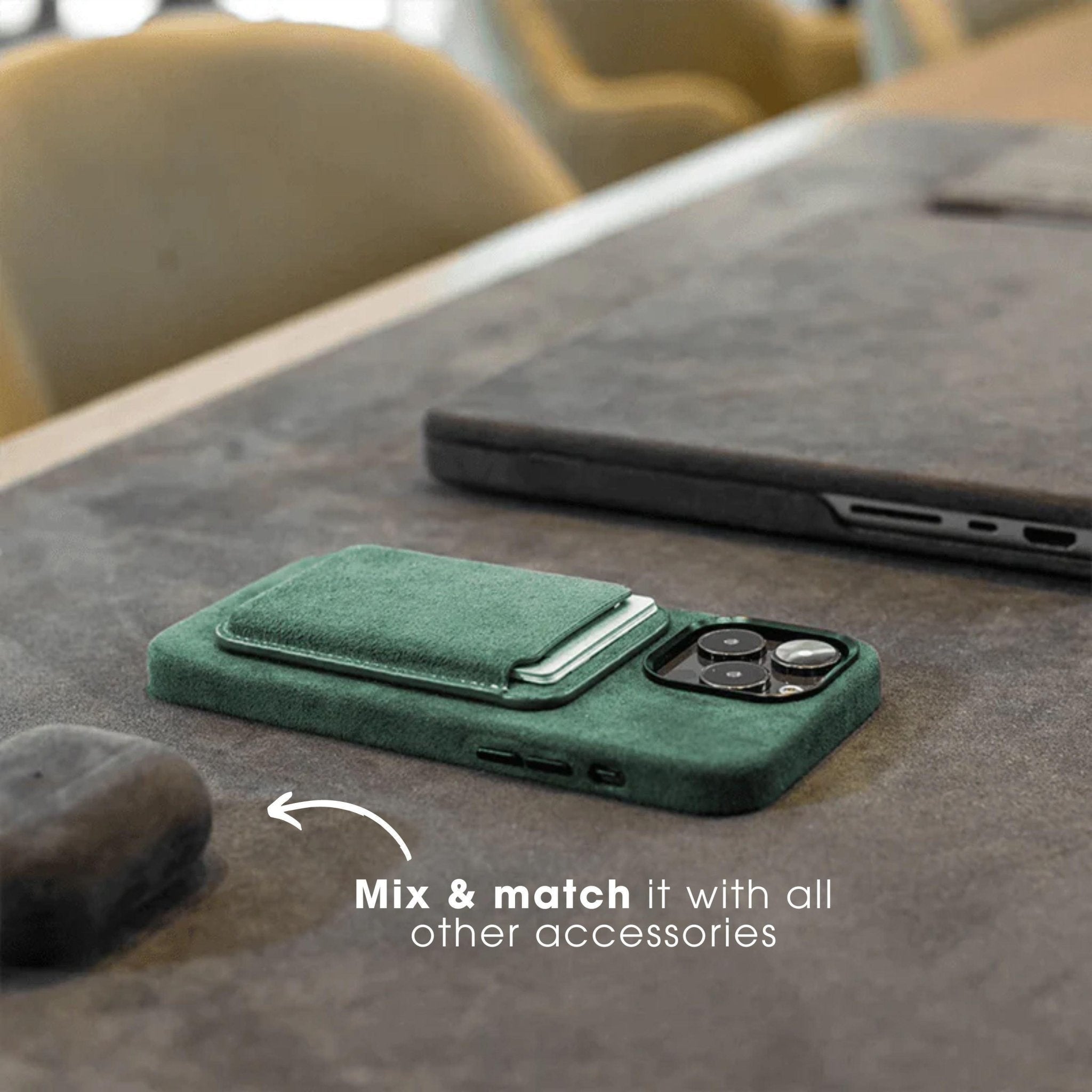 iPhone 14 Pro - Alcantara Case- Midnight Green
