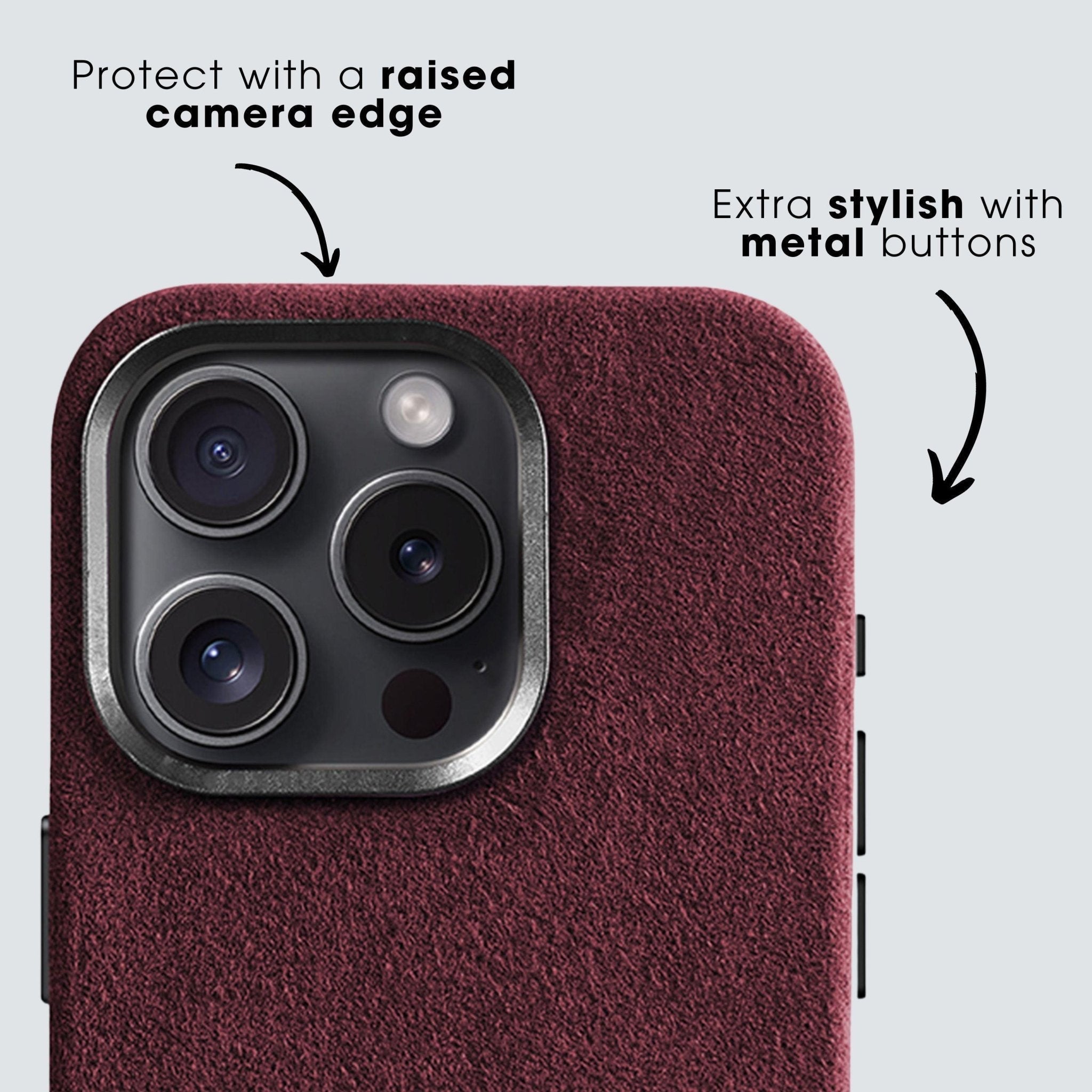 iPhone 15 - Alcantara Case - Wine Red