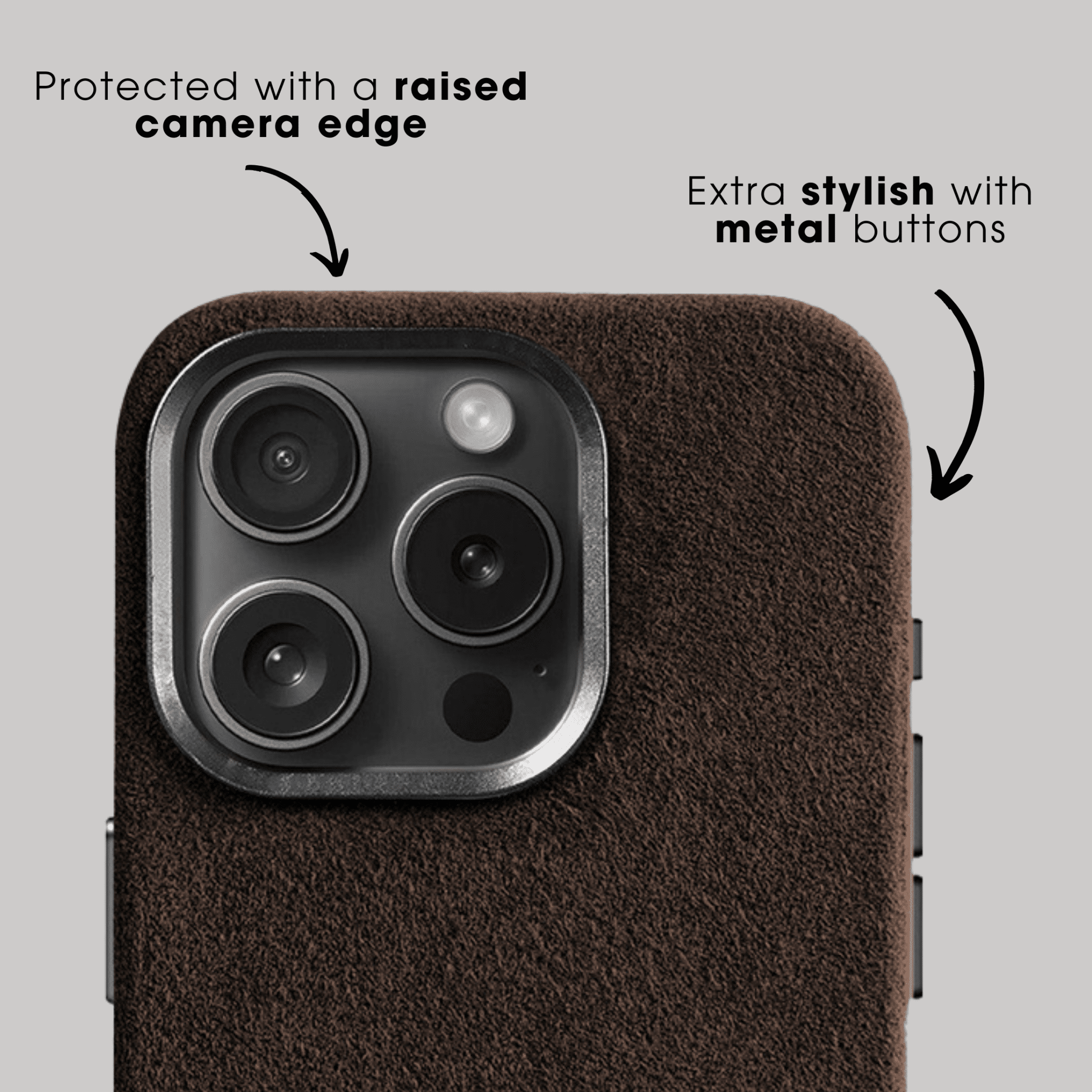 iPhone 15 Pro - Alcantara Case - Chocolate Brown
