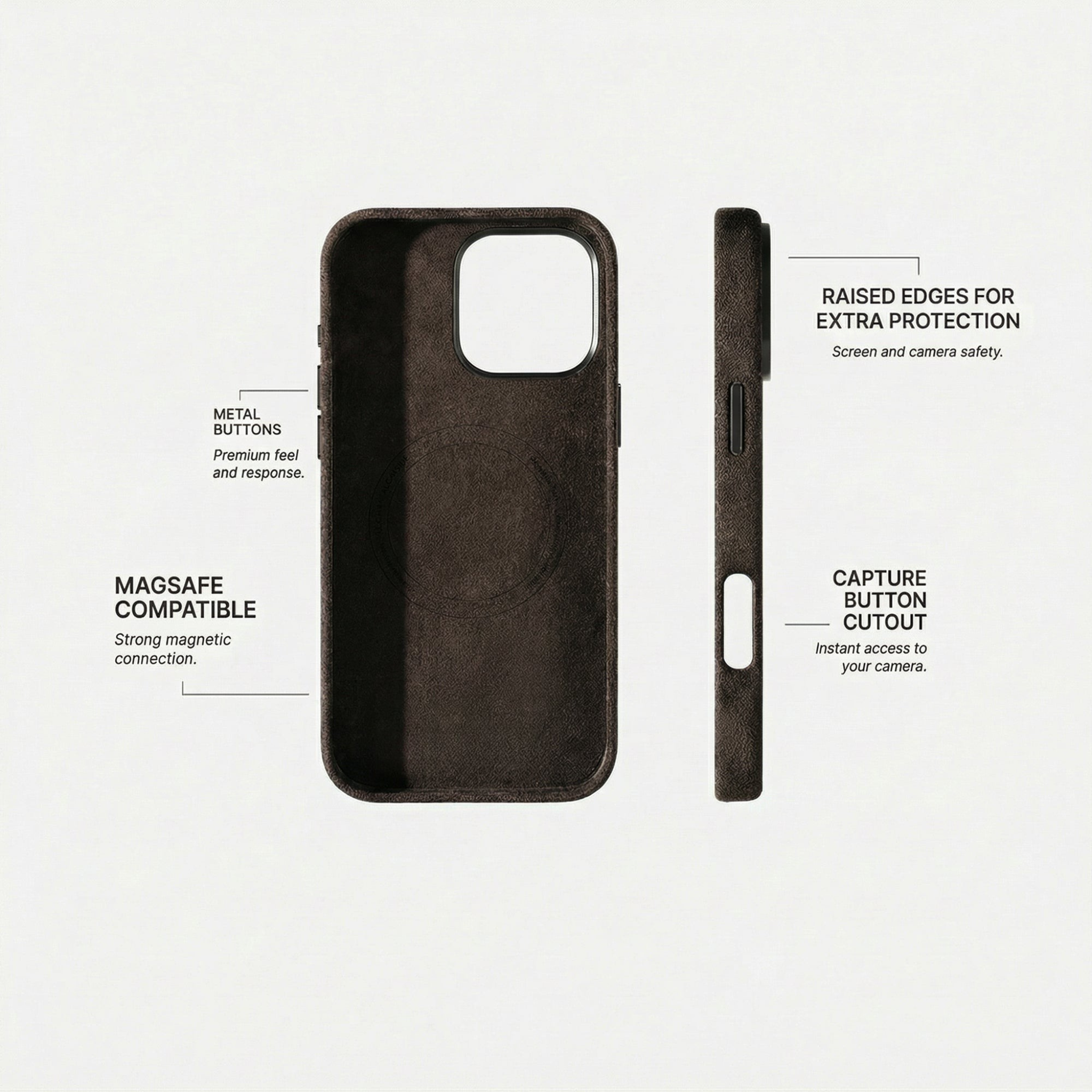iPhone 16 Pro Max - Alcantara Case - Chocolate Brown