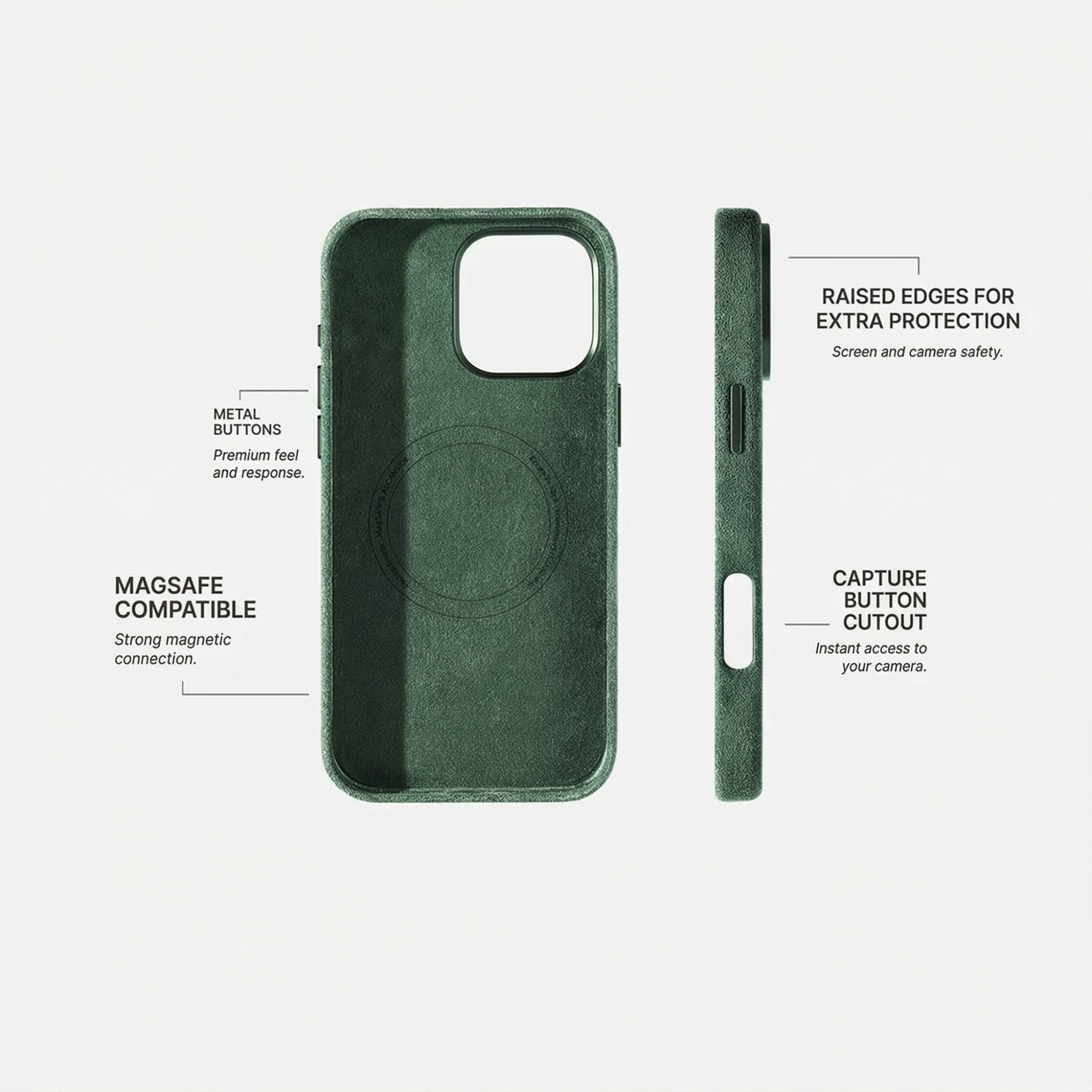 iPhone 16 Pro - Alcantara Case- Midnight Green