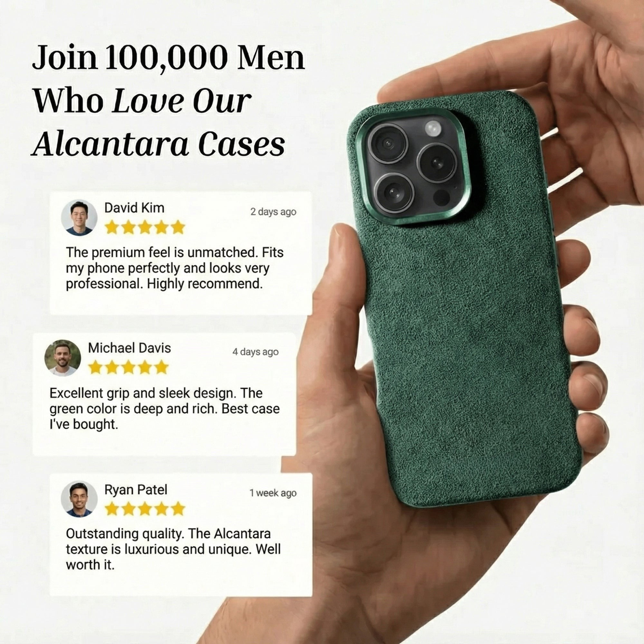 iPhone 16 Pro - Alcantara Case- Midnight Green