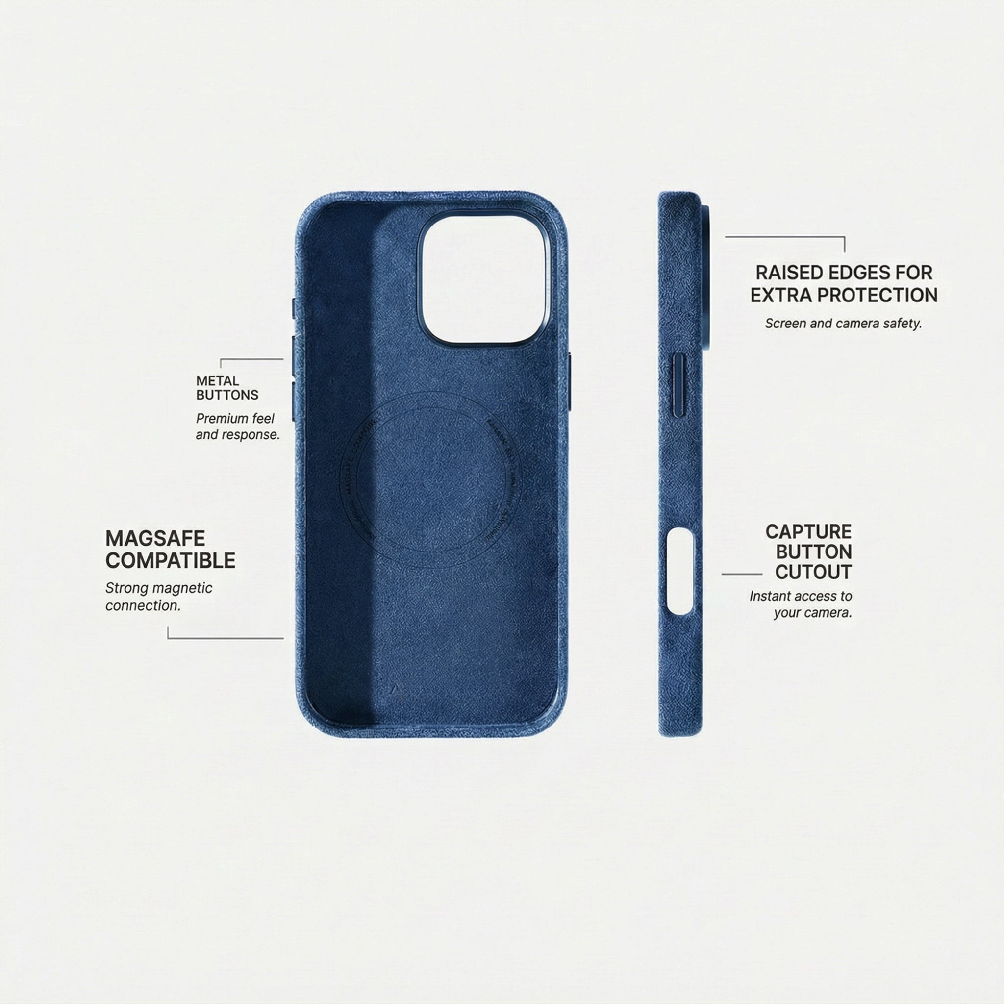 iPhone 16 Pro - Alcantara Case - Ocean blue
