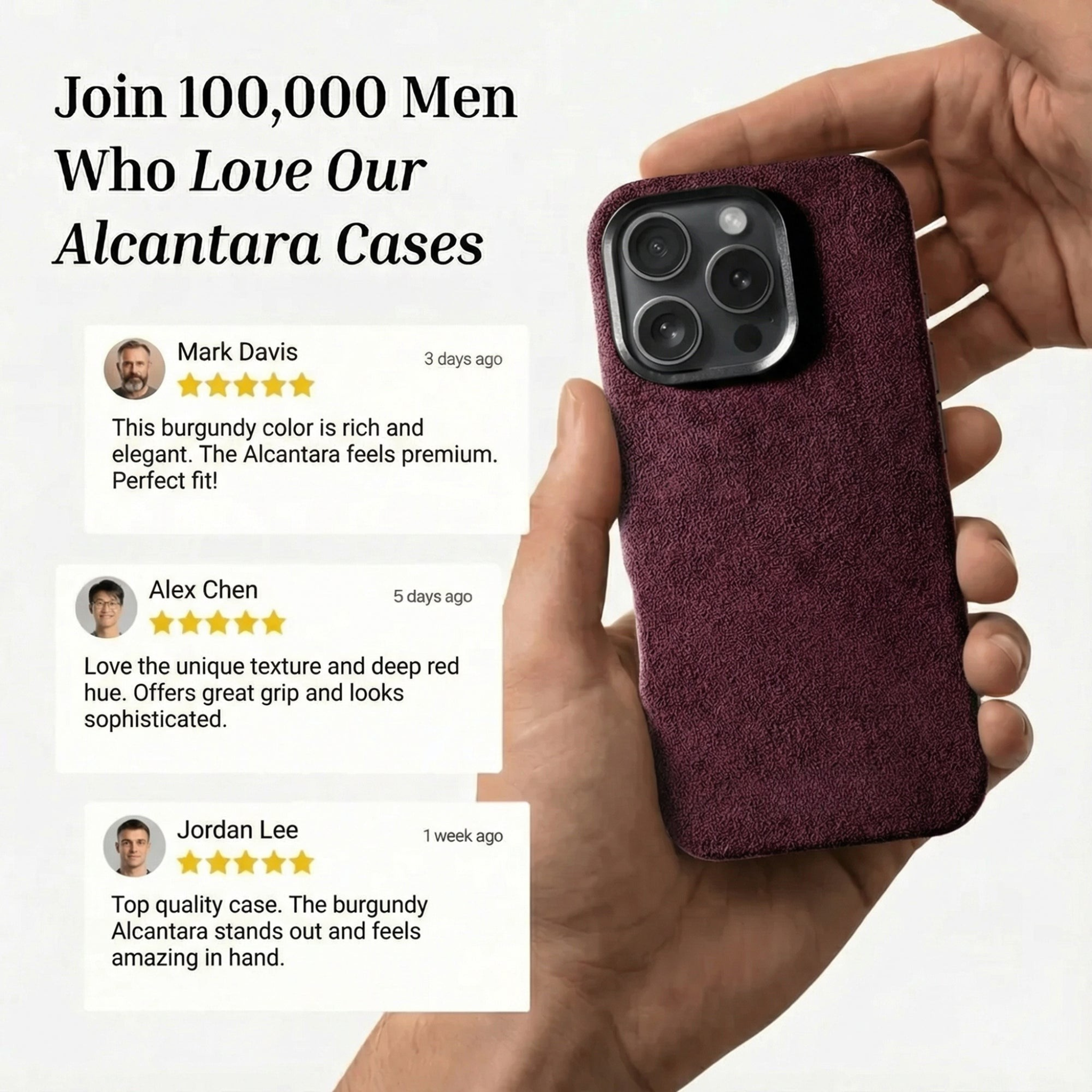iPhone 16 Pro - Alcantara Case - Wine Red