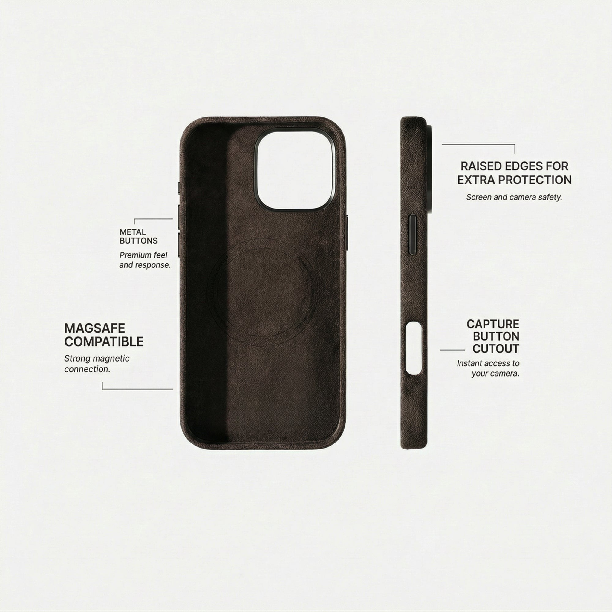 iPhone 16 Pro - Alcantara Case - Chocolate Brown