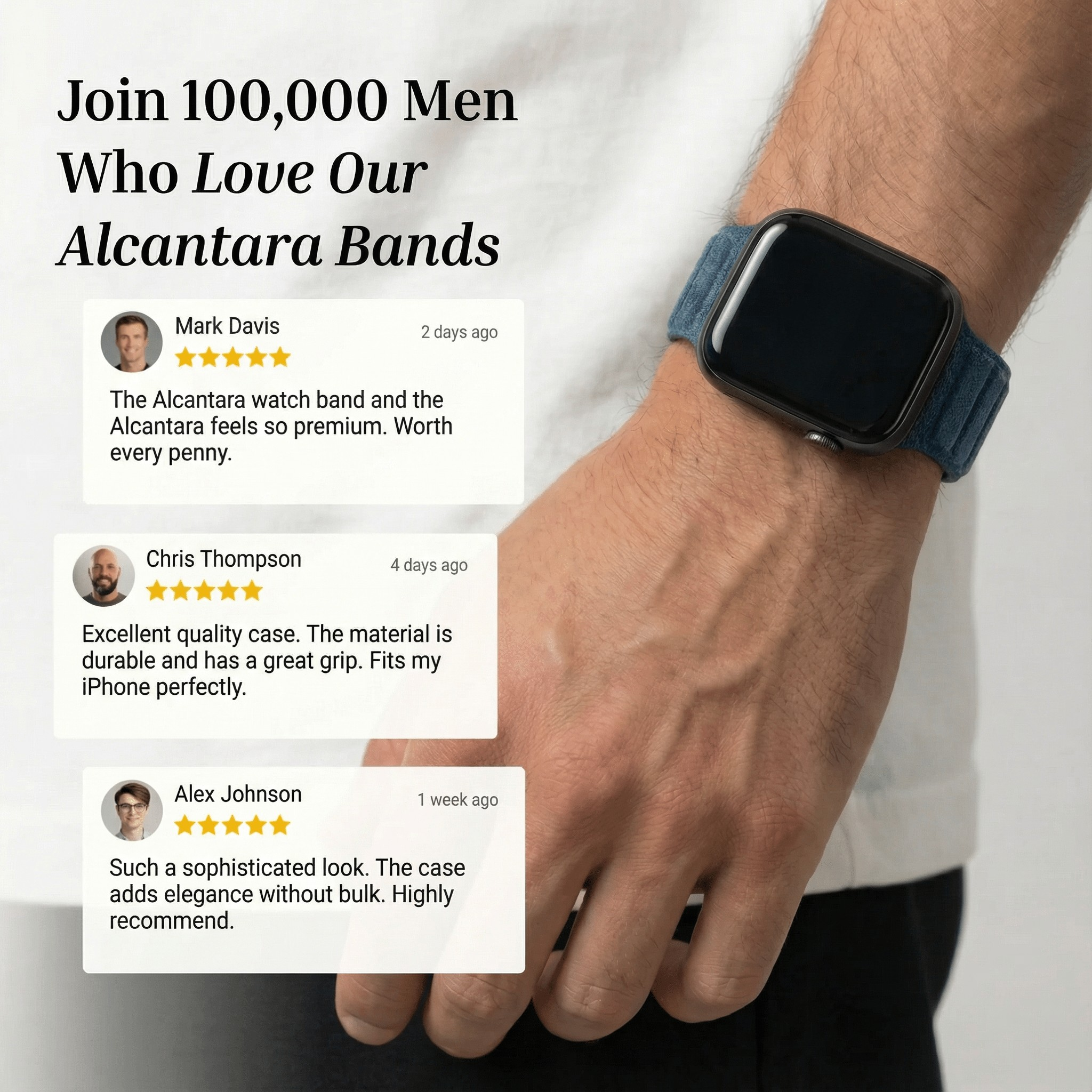 Alcantara Apple Watch Band - Ocean Blue - 38/40/41/42mm