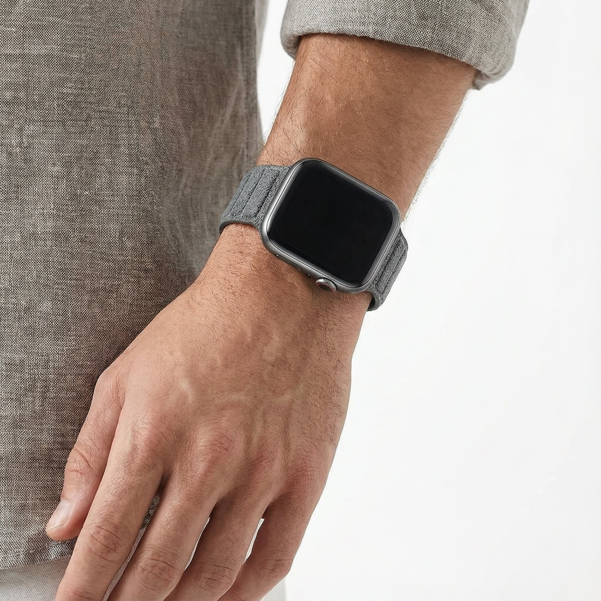 Alcantara Apple Watch Band - Nardo Gray - 42/44/45/46mm & Ultra (49mm)
