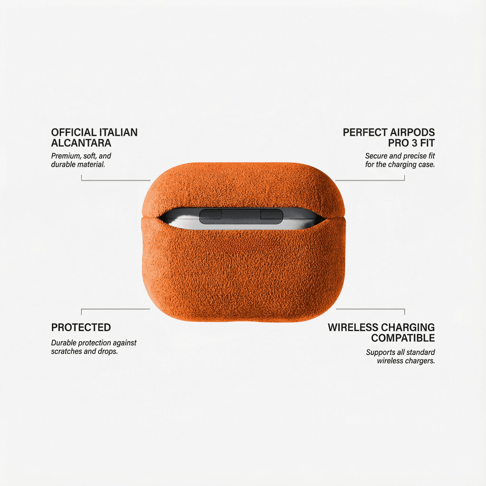 AirPods Pro (3rd generation) Alcantara Case - Orange