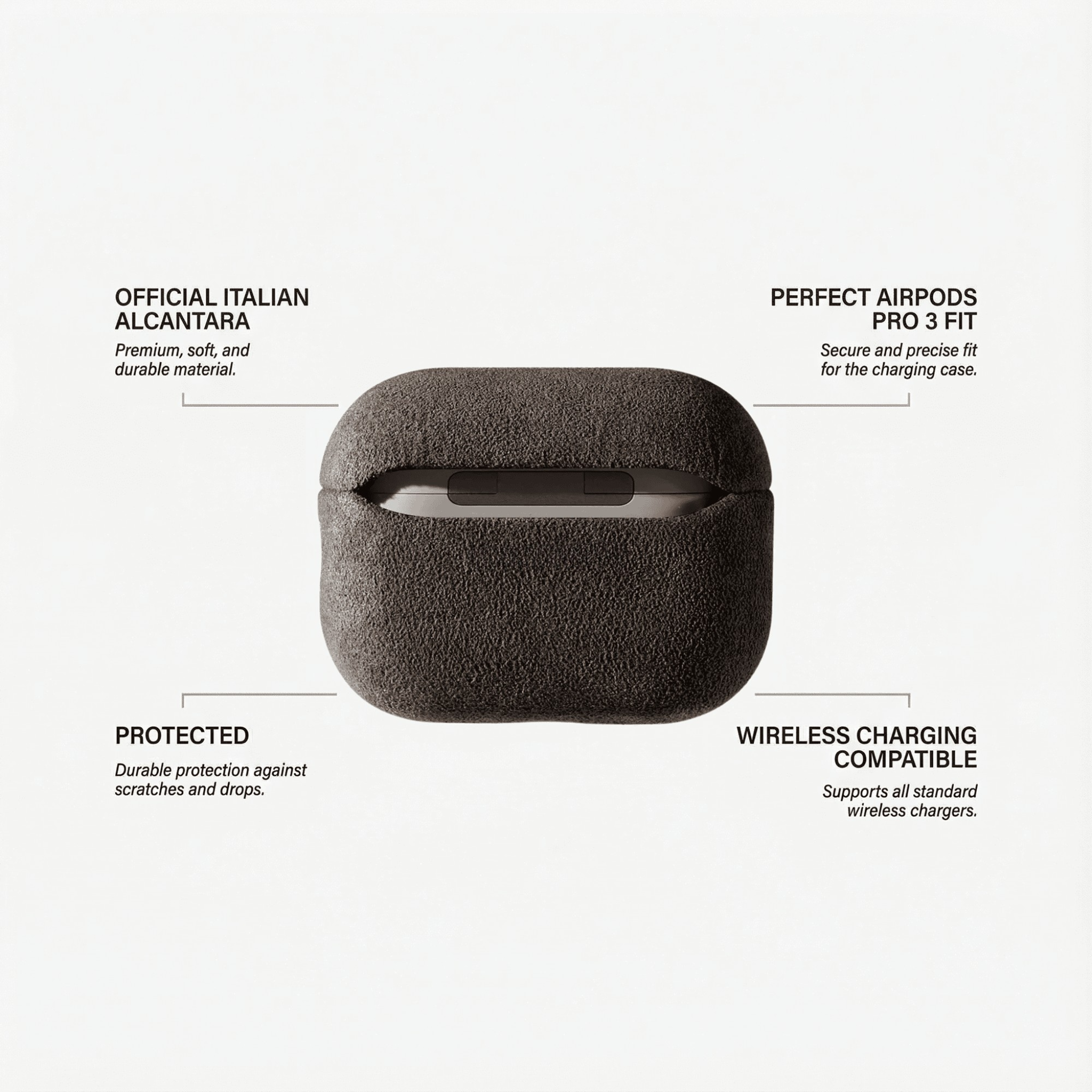AirPods Pro (3rd generation) Alcantara Case - Chocolate Brown