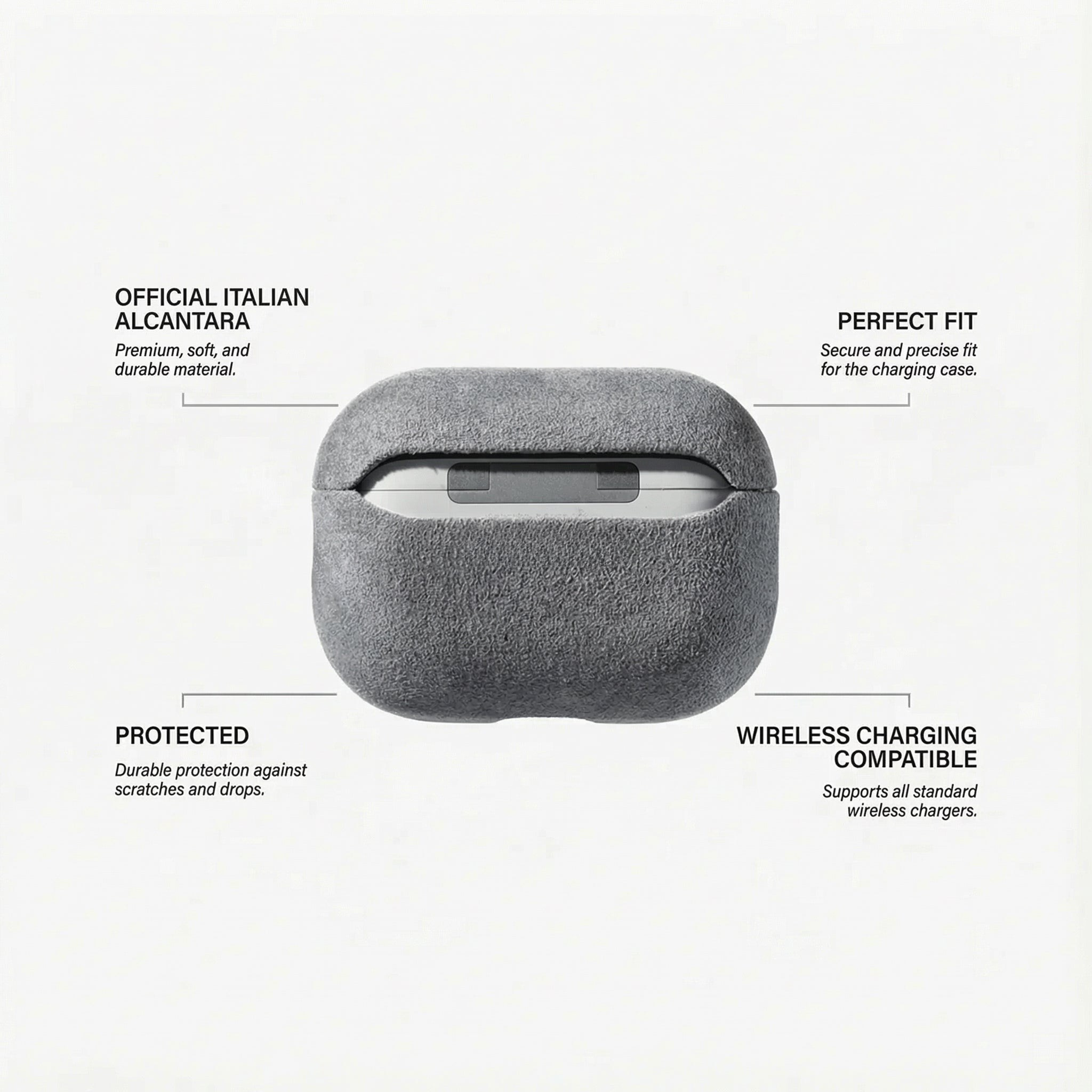 AirPods Pro Alcantara Case - Nardo Gray