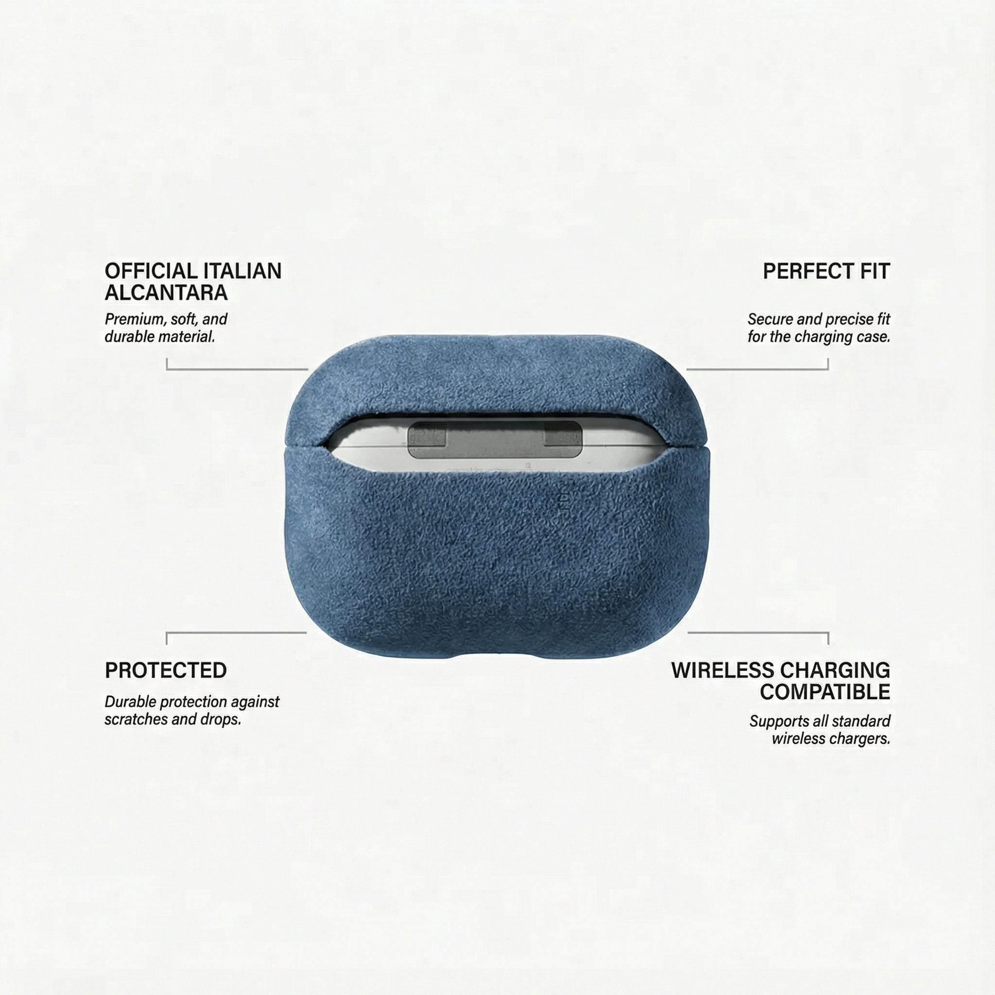 AirPods Pro (2nd Generation) Alcantara Case - Ocean Blue