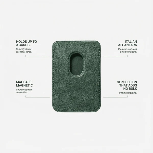 Alcantara MagSafe Wallet - Midnight Green