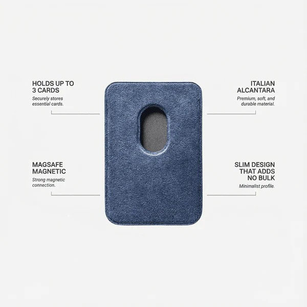 Alcantara MagSafe Wallet - Ocean Blue