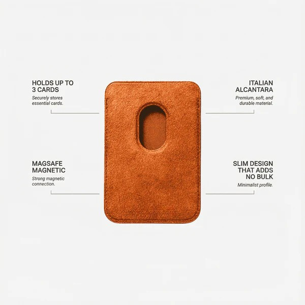 Alcantara MagSafe Wallet - Orange