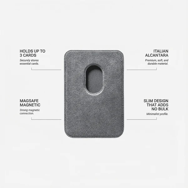 Alcantara MagSafe Wallet - Nardo Gray