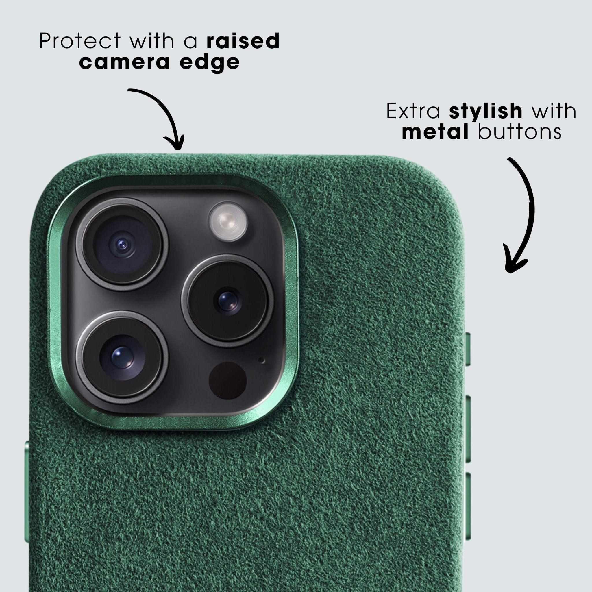 iPhone 13 Pro - Alcantara Case- Midnight Green