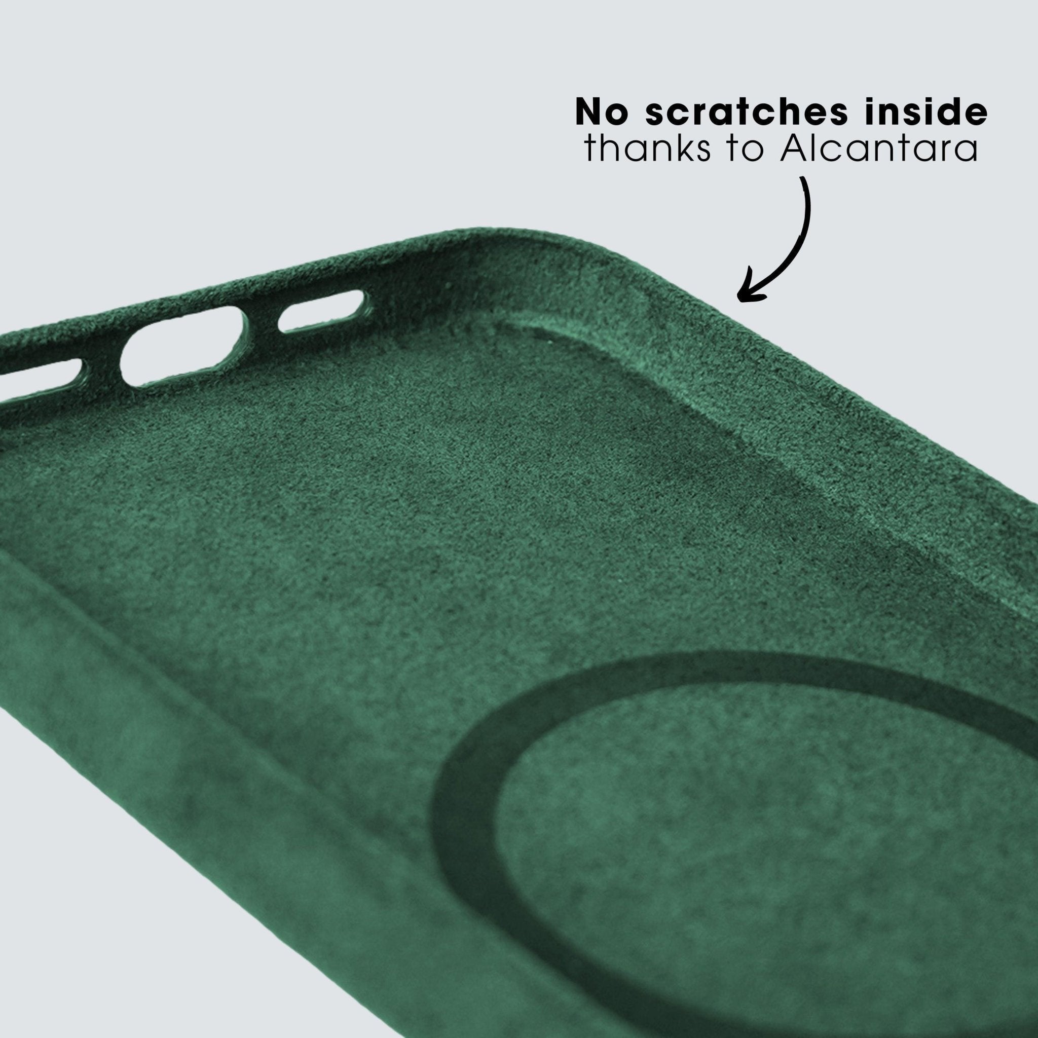 iPhone 15 - Alcantara Case- Midnight Green