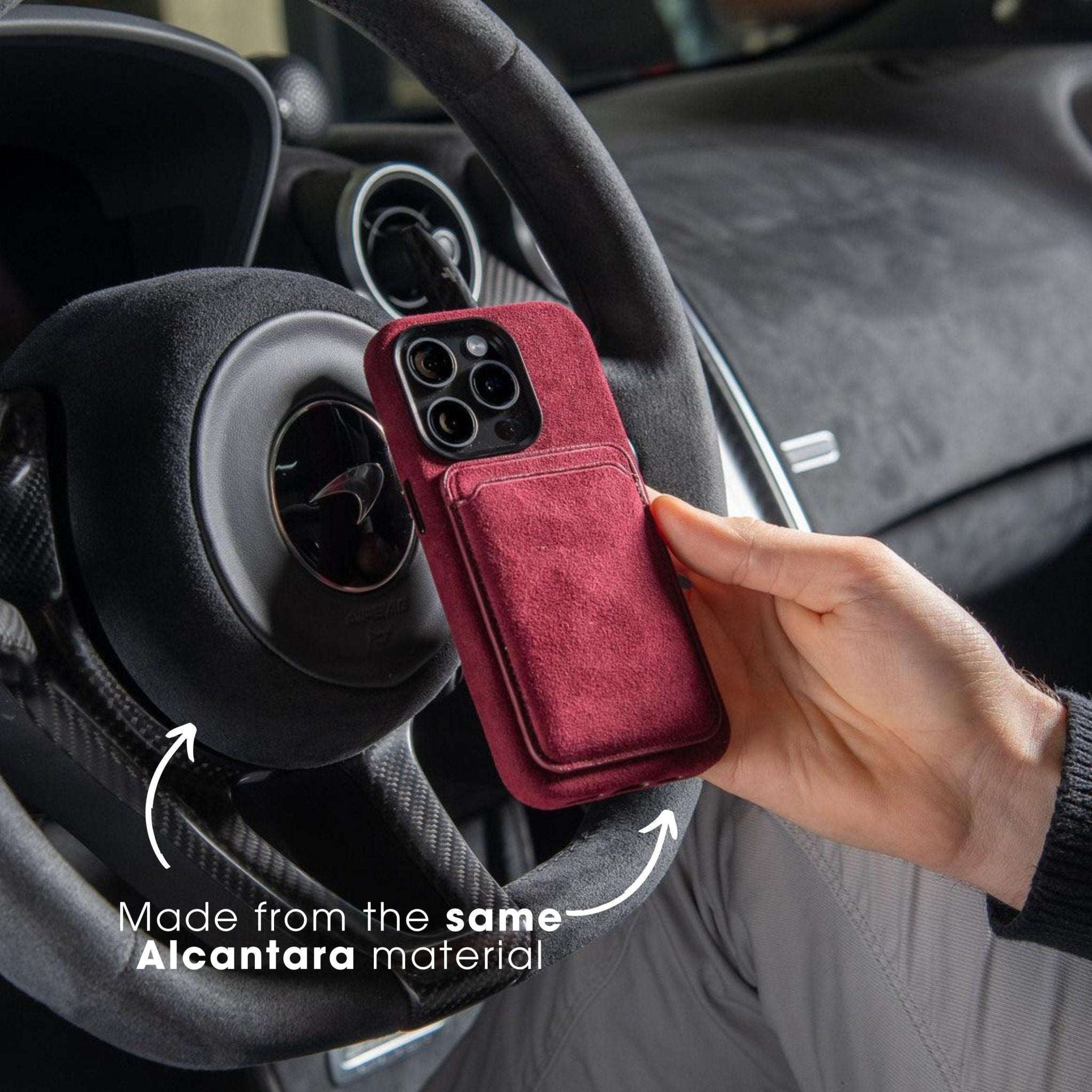 iPhone 15 Plus - Alcantara Case - Wine Red