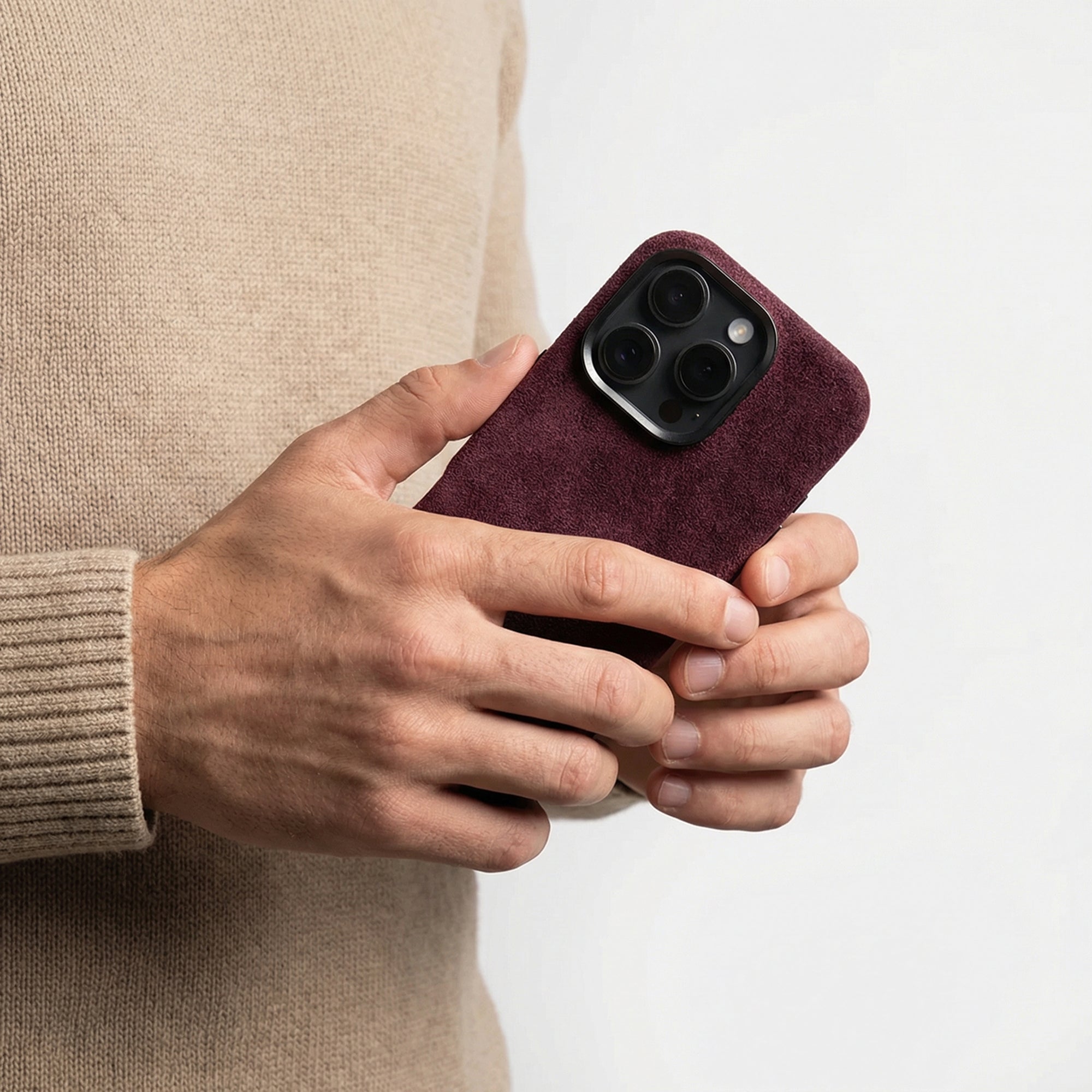 iPhone 16 Pro - Alcantara Case - Wine Red