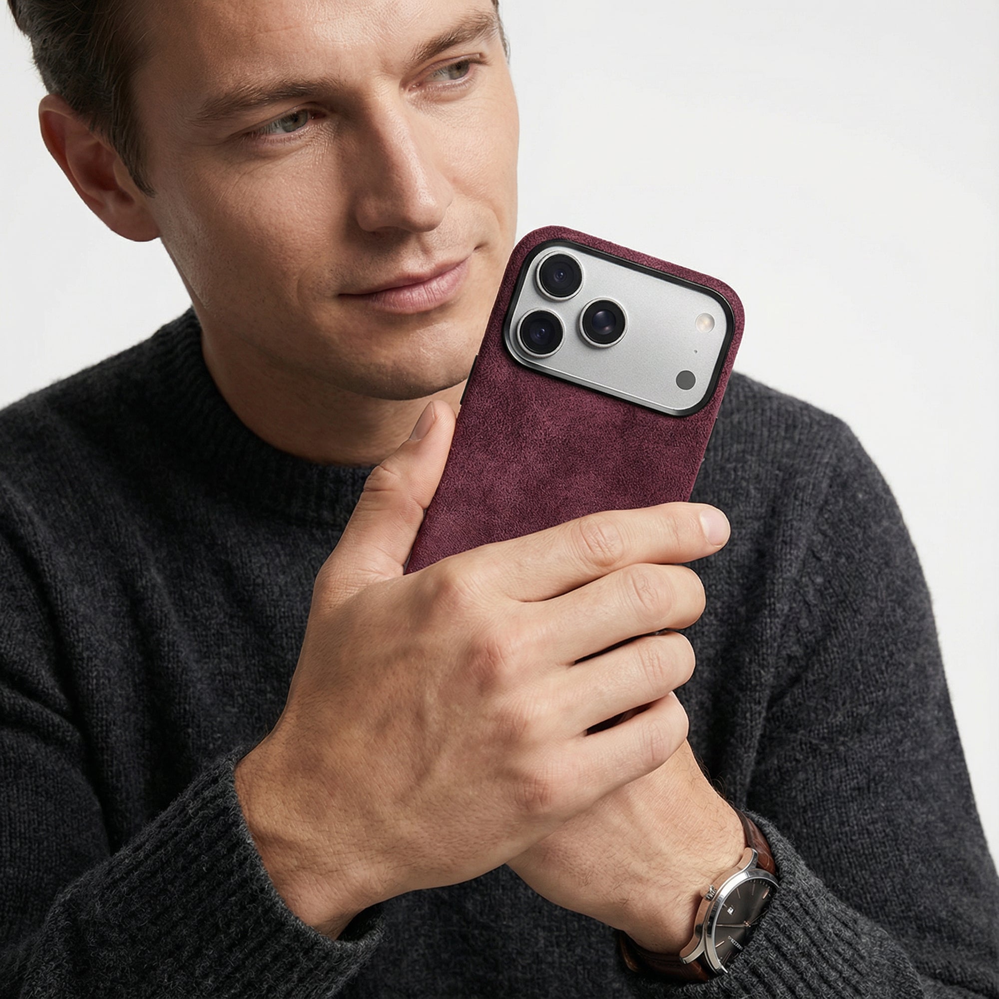 iPhone 17 Pro - Alcantara Case - Wine Red